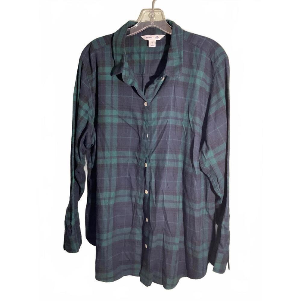 Woman’s Old Navy Flannel Plaid Button-Up Shirt - 2X